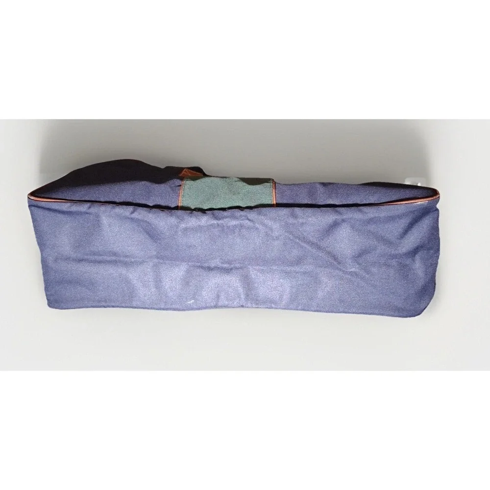 Ralph Lauren Fragrances Navy Blue Canvas Duffel Bag Green Stripe Weekender Pony